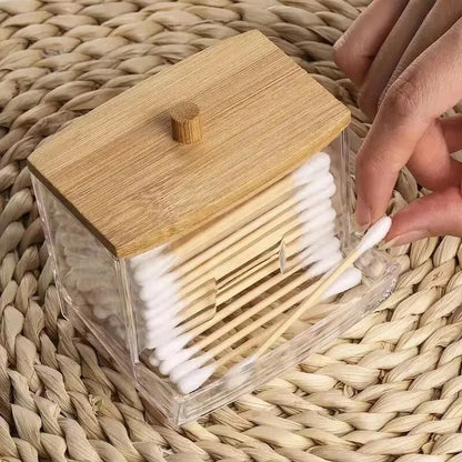 Bamboo Cotton Swab Box